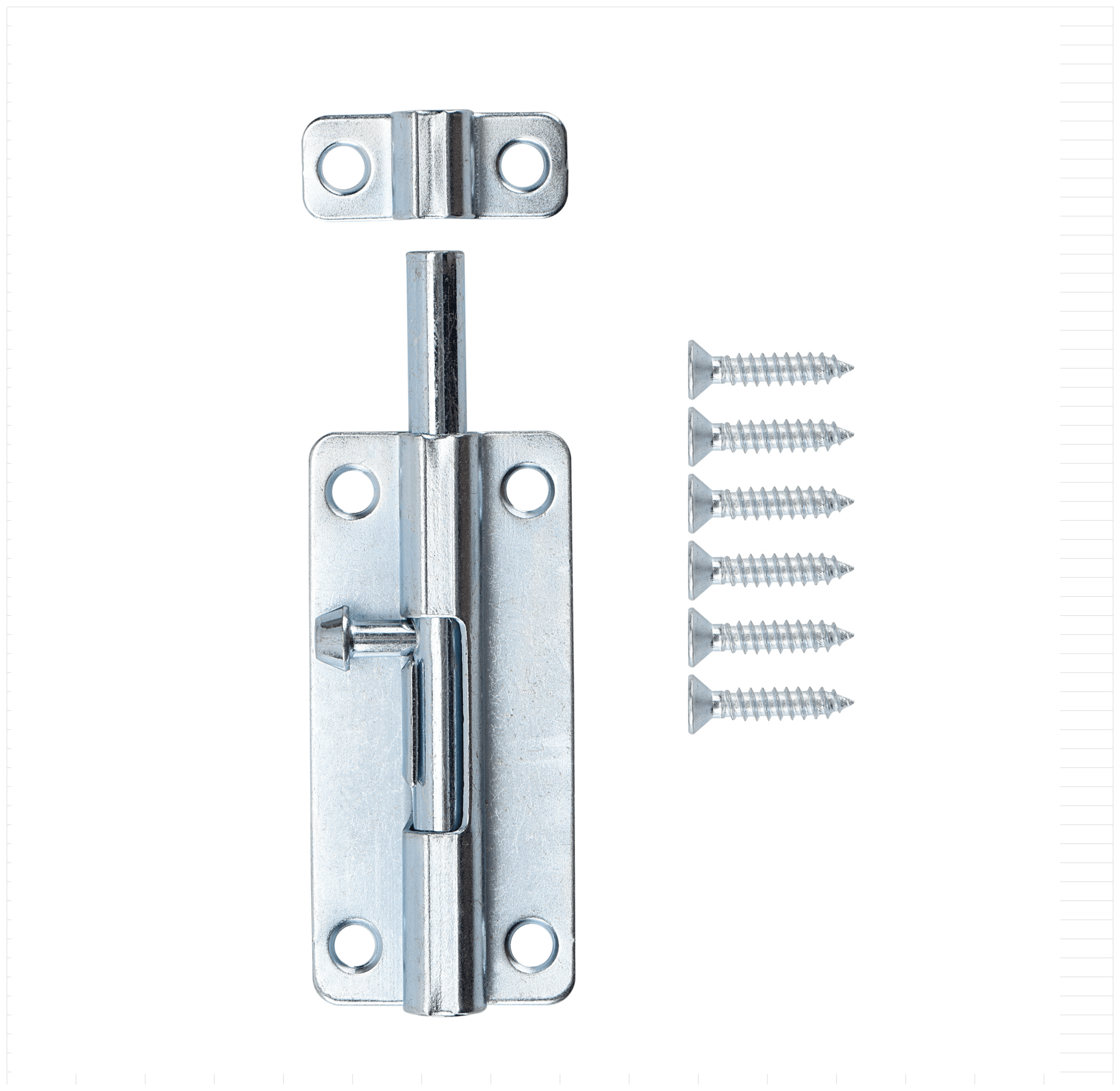 4 in. Barrel Bolt, Zinc Plated, 1 Pack