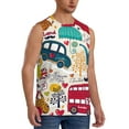 thumbnail image 2 of Bingfone London Symbols Pattern Men's Tank Tops Workout Sleeveless Tee Shirts Running Beach Tanks for Men-Large, 2 of 7