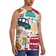 thumbnail image 2 of Fotbe London Symbols Men's Camiseta sin Mangas Estampada para Hombres, Playera Casual para Gimnasio, Entrenamiento, Playa-3X-Large, 2 of 7