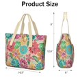 thumbnail image 3 of Tote Bag for Women - Pioneer Flower Shoulder Bag - Large Utility Work Duffle Bag with Zipper Handbag for Travel, Work, Sprots, 3 of 5