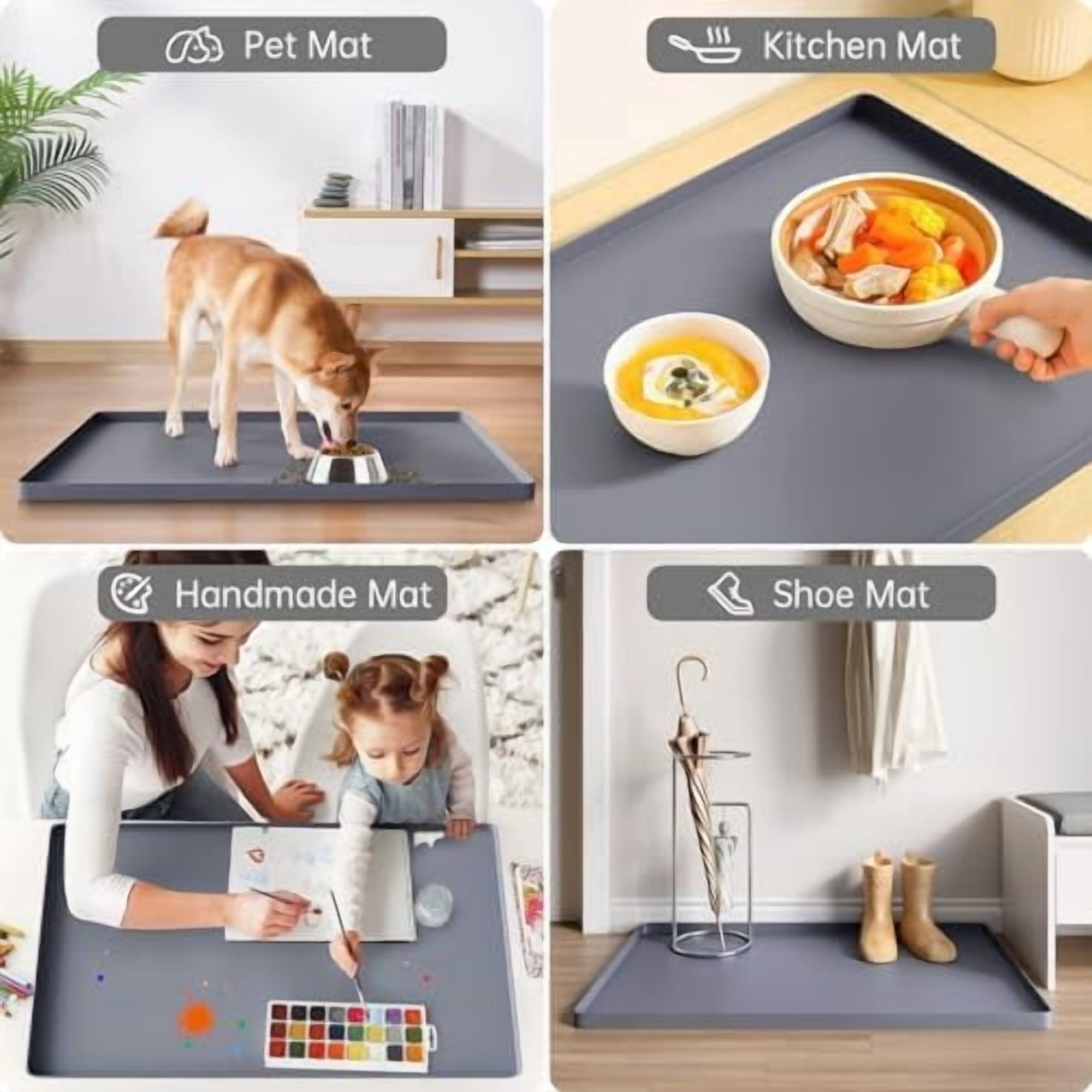 Waterproof Under Sink Mat 22" x 22" Shelf Liner for Kitchen and Bathroom, Cabinet Protector, Organizers and Storage, Flexible Silicone Drip Tray Beige,22"W x 22"L