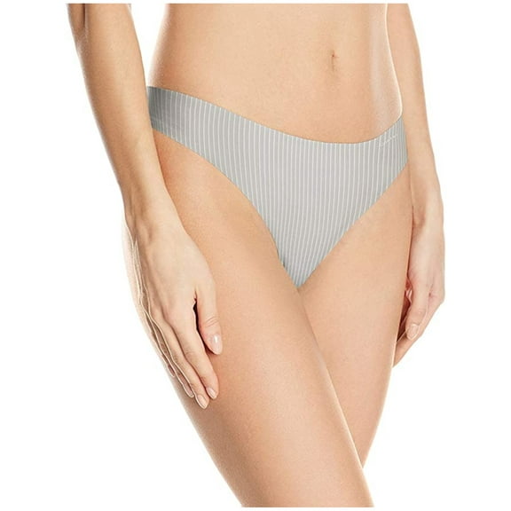 CALVIN KLEIN Intimates Gray Striped Everyday Thong Size: XL