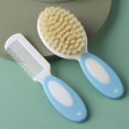 thumbnail image 5 of Juego de cepillo y peine para bebé, cepillo con cerdas naturales suaves, regalo para baby shower (azul), 5 of 5
