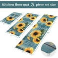 thumbnail image 5 of Farmhouse Kitchen Mats for Floor Set of 3 Piece with Runner, Rustic Teal Turquoise Kitchen Floor Mat Rug Carpet Yellow Sunflower Kitchen Decor and Accessories Stuff for Home, Sunflower Teal, 5 of 5