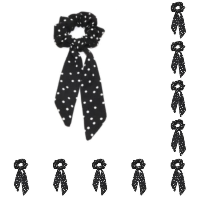 Banda para el cabello Sonducket 10Conjunto 142L Punto pequeño negro poliéster