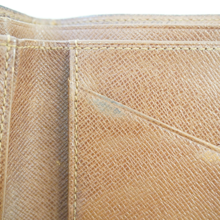 Authenticated Used Louis Vuitton Monogram Implant Portefeuille Secret  M93432 Neige Bifold Wallet Round 
