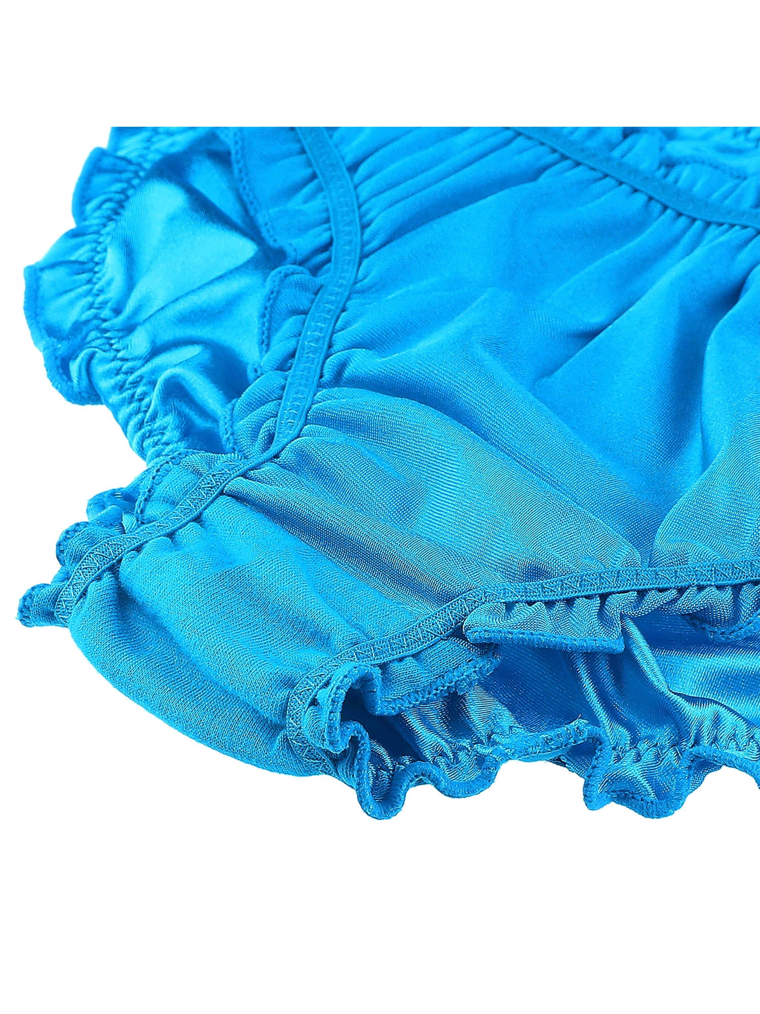 Unique Bargains Women's Plus Size Low Rise Soft Satin Sparkled Brief Stretchy Underwear Black, Pink, Blue L