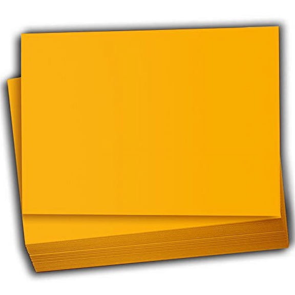 Hamilco Colored Scrapbook Cardstock Paper 5x7 Card Stock Paper 65 lb Cover 100 Pack Sun Gold