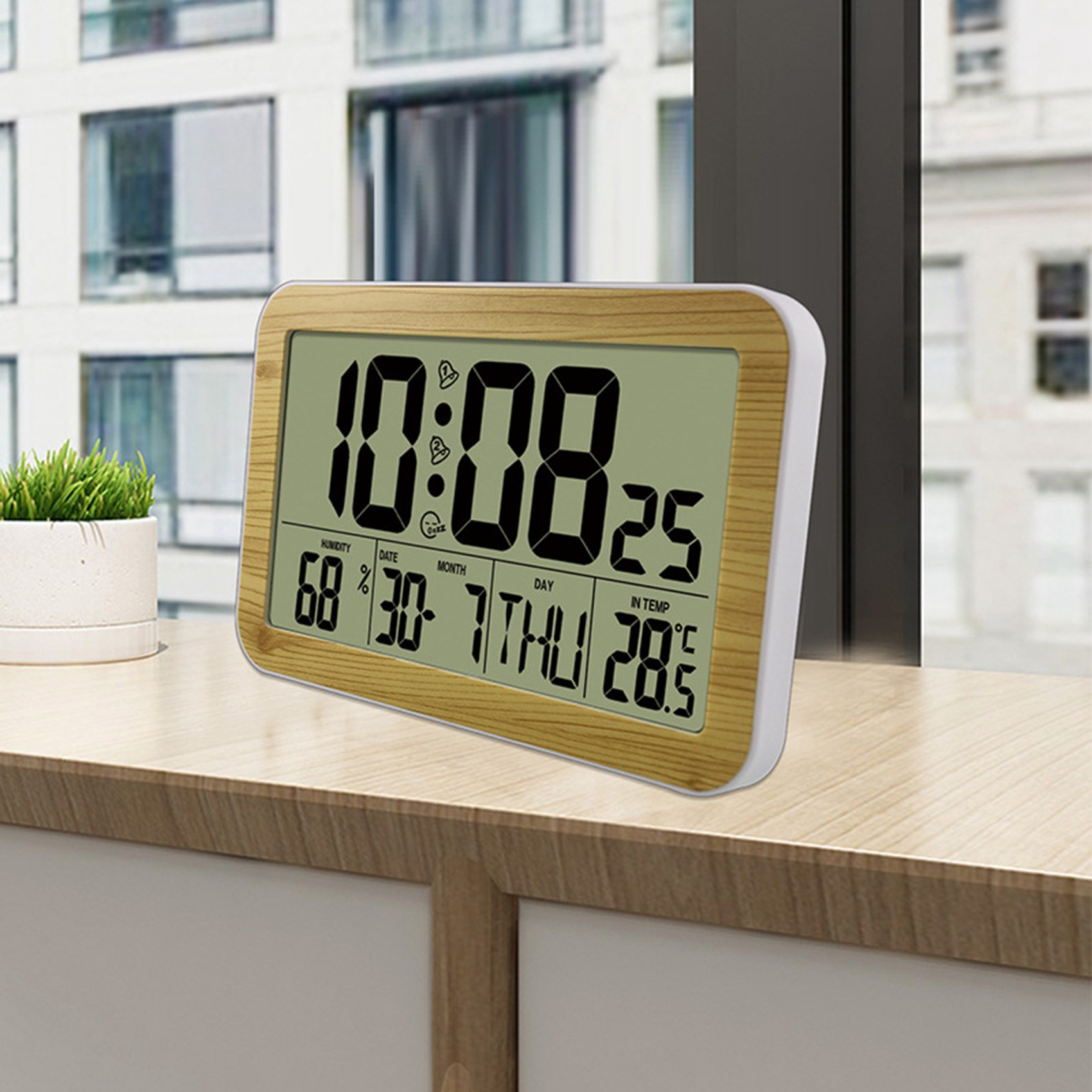Large Screen Digital Wall Clock Home Electronic Student Alarm Display Desk B