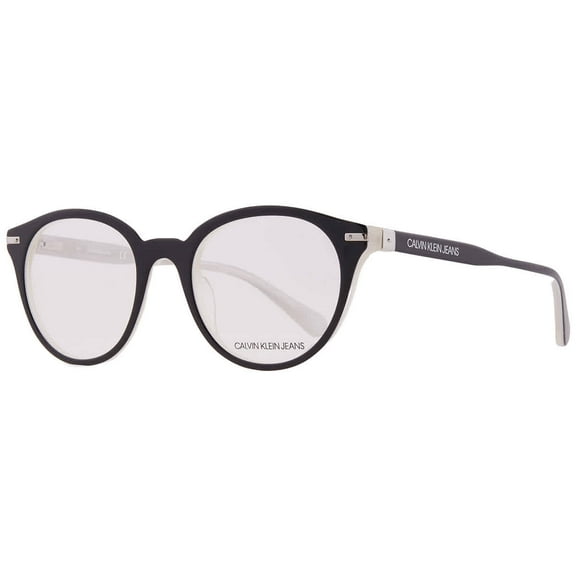 Calvin Klein CK20513-073 Unisex Black & White Round Acetate Frame 50mm Lens Optical Eyeglasses