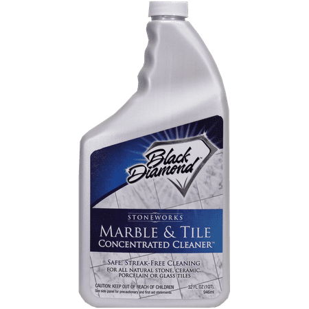 MARBLE & TILE FLOOR CLEANER. Great for Ceramic, Porcelain, Granite, Natural Stone, Vinyl and Brick. No-rinse Concentrate. Black Diamond