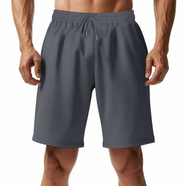 Cargo Shorts for Men Mens Athletic Shorts, Men Fashion Leisure Solid Color Breathable Drawstring Elastic Waist Shorts