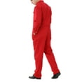 thumbnail image 5 of Toptie Workwear Mechanic Coverall 8.5 oz Polyester Cotton Blend Size Regular-Red-L Regular, 5 of 7