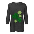 thumbnail image 4 of felwors Womens 3/4 Sleeve Crew Neck Valentine T Shirts Love Heart Printed Graphic Tee Tops (Grey, M), 4 of 8