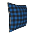 thumbnail image 2 of Xecao Blue Black Plaid Print Soft Velvet Decorative Throw Pillow Covers, Square Cushion Cases for Bed, Sofa, Living Room, Car, and Indoor Outdoor Use-18"x18", 2 of 8
