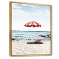 thumbnail image 2 of Designart "Beach Umbrella Coastal Red painting II" Nautical & Beach Floater Framed Canvas Print, 2 of 7