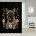 thumbnail image 2 of French Bulldog Shower Curtain for Kids Child,Puppy Bath Curtain Colorful Flowers Waterproof Shower Curtain 72" Wx84 L Rose Peonies Embroidery Bathroom Accessories,Pup Dog Lover Home Decor, 2 of 6