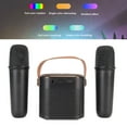 thumbnail image 3 of Ensemble de Haut-Parleurs et Microphones RVB Portables, Système PA Rechargeable BT 5.3 de 5200 mAh, Mini Machine de Karaoké avec 2 Micros Sans Fil pour Fête d'Anniversaire à la Maison, 3 of 7