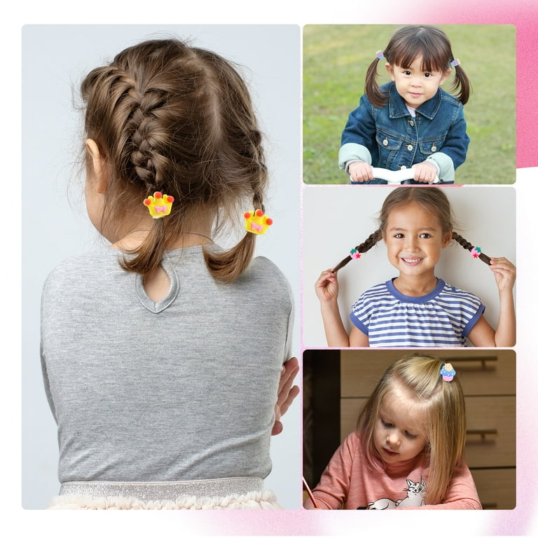 AOWOO 80 Pcs Baby Hair Ties for Girls, Cute Small Hair Ties for
