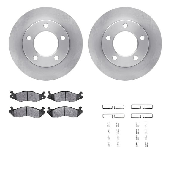 Dynamic Friction Company Front Brake Rotors with Ultimate Duty Performance Brake Pads includes Hardware 6412-42066