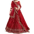 thumbnail image 1 of Mode Femme Filet Brodé Semi-Cousu Lehenga Choli, 1 of 4
