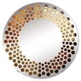 thumbnail image 2 of Designart "Gleaming Bronze Balance" Abstract Shapes Polka Dot Round Wall Mirror - Abstract Oval Printed Decorative Mirror - Multiple Color Options, 2 of 5