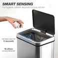 thumbnail image 4 of HOMCOM 13.2 Gallon Automatic Garbage Can, Touchless Trash Can, Silver, 4 of 10