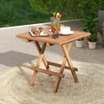 thumbnail image 4 of Costway 1 PC Patio Folding Side Table Indonesia Teak Wood Square Slatted Tabletop Portable Picnic, 4 of 9