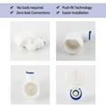 thumbnail image 3 of Conector rápido de purificador de agua de 1/2 pulgada BSP hembra a 1/4 pulgada OD codo para sistema de ósmosis inversa 5 piezas, 3 of 7