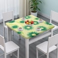 thumbnail image 3 of Green Yellow Dandelion Pattern Square Fitted Tablecloth with Elastic Edge,Square Table Cover,Washable Elastic Table Cover for Home Kitchen Party Decor 34"x34", 3 of 6