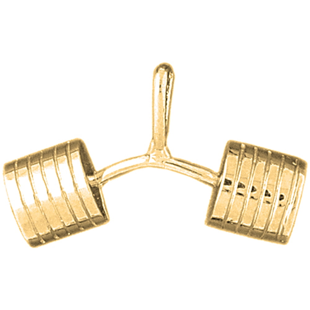 gold barbell pendant