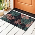 thumbnail image 2 of YFYANG 36"x24" Non-Slip Flannel Carpet Doormat, Living Room Bedroom Office Decorative Area Rugs, Indoor Vintage Abstract Leaf Texture Floor Mats, 2 of 7
