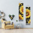 thumbnail image 3 of Tapiz de girasol de 2 piezas, tapiz vertical de flores de mariposa para colgar en la pared, tapiz de flores amarillas, arte rústico, 3 of 8