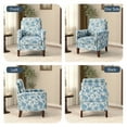 thumbnail image 3 of Arctus Floral Accent Chair, High Back Upholstered Armchair with Solid Legs, Blue Floral, 3 of 10