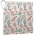 thumbnail image 2 of Zufioo Cute Tennis Racket Pattern Shower Curtain 72x72in, Waterproof Curtain for Bathroom-Waterproof, Mildew-proof, Quick-drying,Home Bathroom Supplies-One Size, 2 of 9
