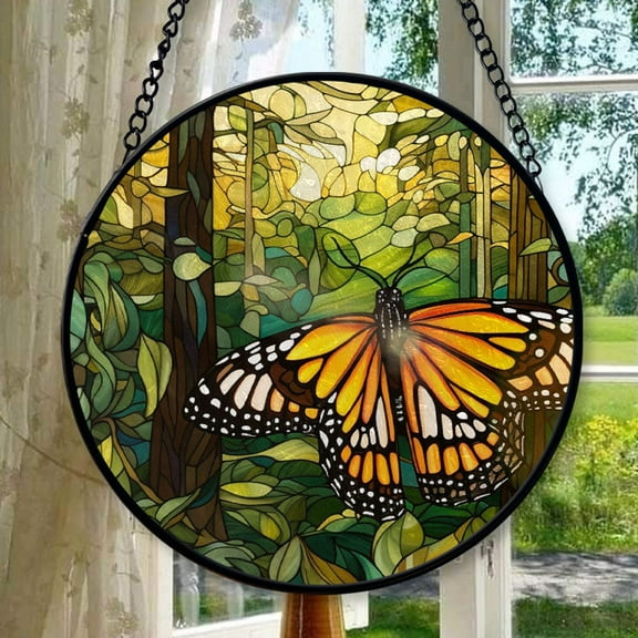 Hanging Stained Glass for Windows Butterfly, Festival Gift Ornament, Christmas Ornament Gift, Mother’s Day Keepsake, Valentine’s Day Decor, Keepsake 2025