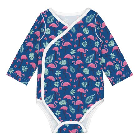 

Matuu Plants And Flamingos for Baby Long-Sleeve Bodysuit Soft Cotton Comfortable and Breathable Perfect for Newborns and Infants