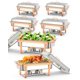 thumbnail image 2 of QinaQin Juego de chafers rectangulares dorados de acero inoxidable con tapa, calentadores de buffet para fiestas, banquetes y bodas, 2 of 7