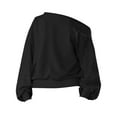 thumbnail image 7 of ManxiVoo Women's Drop Shoulder Oversized Sweatshirt Long Sleeve Loose Fit Casual Fall Pullover Top L Size Black, 7 of 7