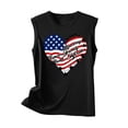 thumbnail image 4 of VKOYWKM Womens Tank Tops 4th of July American Flag Heart Graphic Workout Tank Top Patriotic Independence Day Crew Neck Sleeveless Tops, 4 of 5