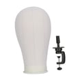 thumbnail image 3 of Cabeza de maniquí portátil, ligera, color blanco, ideal para hacer gorras, bisutería y sombreros. 22 pulgadas, 3 of 8