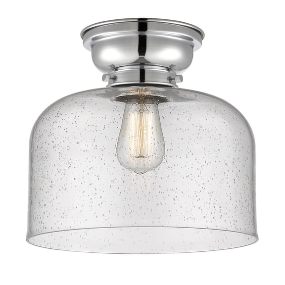 Innovations 623-1F-PC-G74-L-LED X-Large Bell 1 Light 12 inch Flush Mount, Polished Chrome