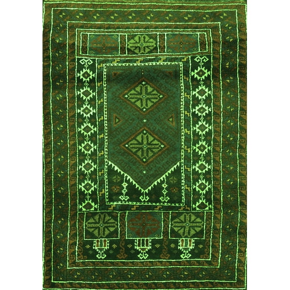 Ahgly Company Indoor Rectangle Persian Green Traditional Area Rugs, 3' x 5'