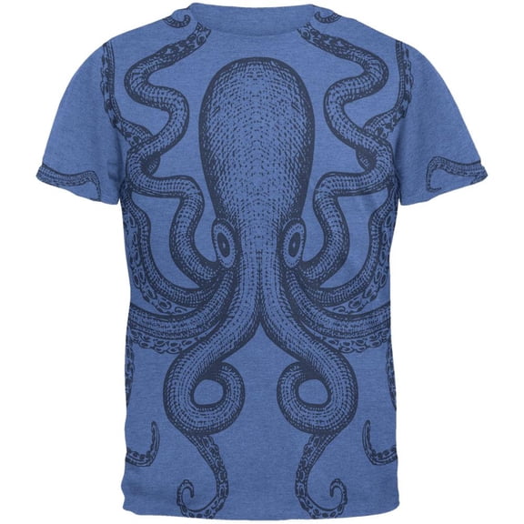 Kraken Mens T Shirt Heather Royal LG