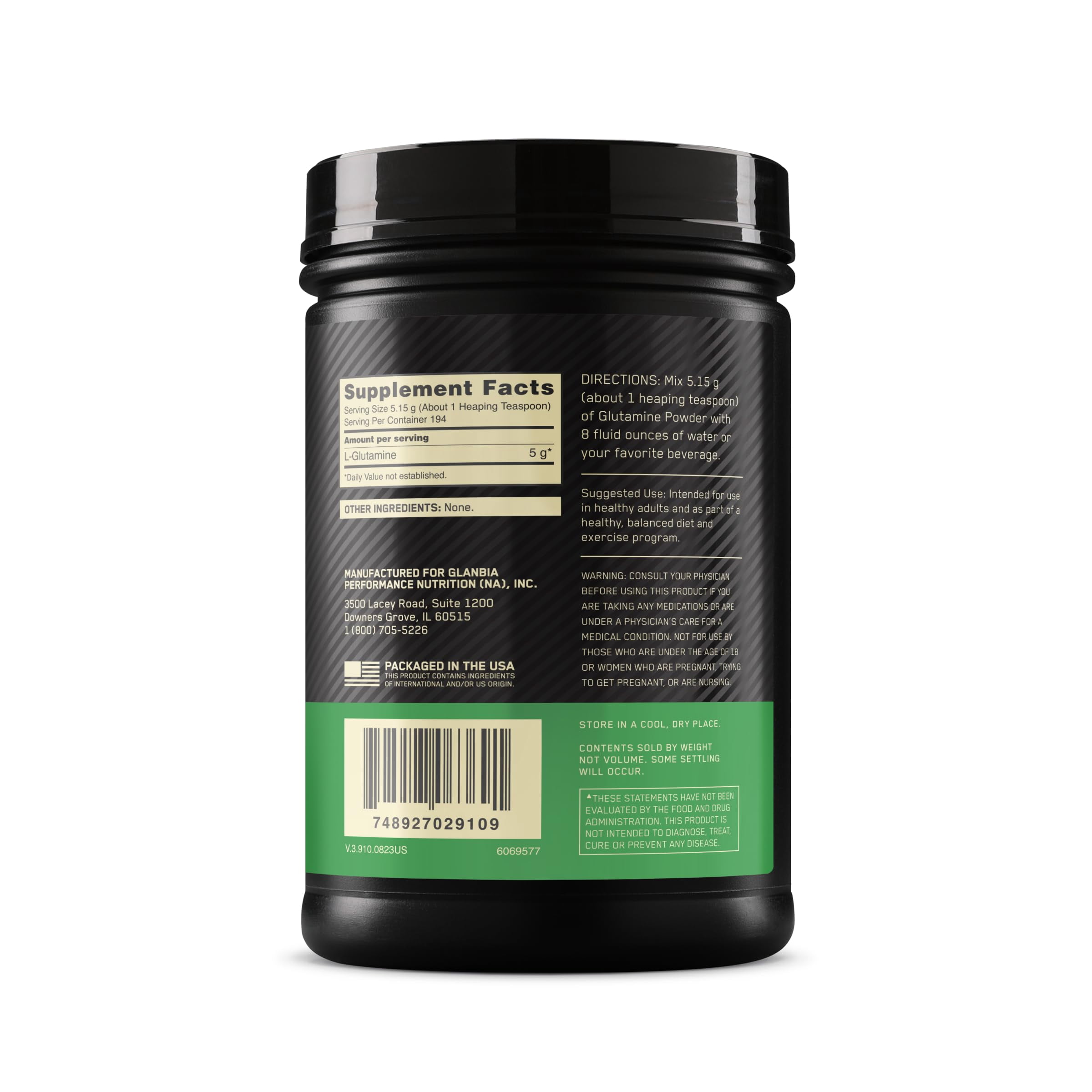 Optimum Nutrition Glutamine Powder, 194 Servings