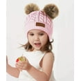 thumbnail image 7 of Toddler Double Pom Pom Beanie Baby Girl Winter hat Warm Soft Toddler Cap Cute Kids Knitted Beanie for Baby Boys, 7 of 7