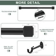 thumbnail image 3 of Single Curtain Rods,with Square Cylindrical Aluminum Alloy Finials,1 Inch Heavy Duty Drapery Rods Adjustable Length 36-72"(3-6ft),Matte Black, 3 of 14