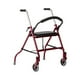 thumbnail image 1 of Andador con ruedas Medline de 2 ruedas para adultos y personas mayores, capacidad de peso de 136 kg, color burdeos, ruedas de 12,7 cm, asiento acolchado, plegable, asas ajustables y frenos de presión., 1 of 5