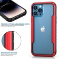 thumbnail image 4 of Case for iPhone 15, [Military Grade Drop Protection] [Wireless Charging] Soft TPU Frame + Clear Hard PC Back Case, Shockproof Non-Slip Stylish Cover for iPhone 15 - Red, 4 of 10