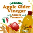 thumbnail image 3 of Organic Apple Cider Vinegar with Ginger and Turmeric, 500 ml – Non-GMO, Vegan, Bulk (Pack of 3) - by Food To Live, 3 of 7